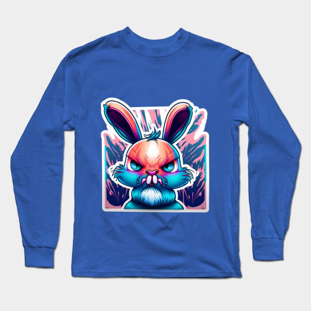 crazy bunny Long Sleeve T-Shirt by Depressed Bunny